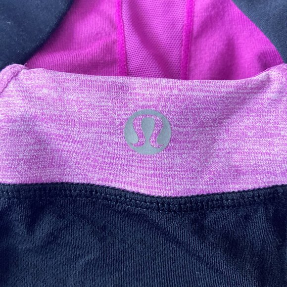 Lululemon Push Your Limits Tank top / workout shirt black / violet, built in bra - Picture 8 of 8